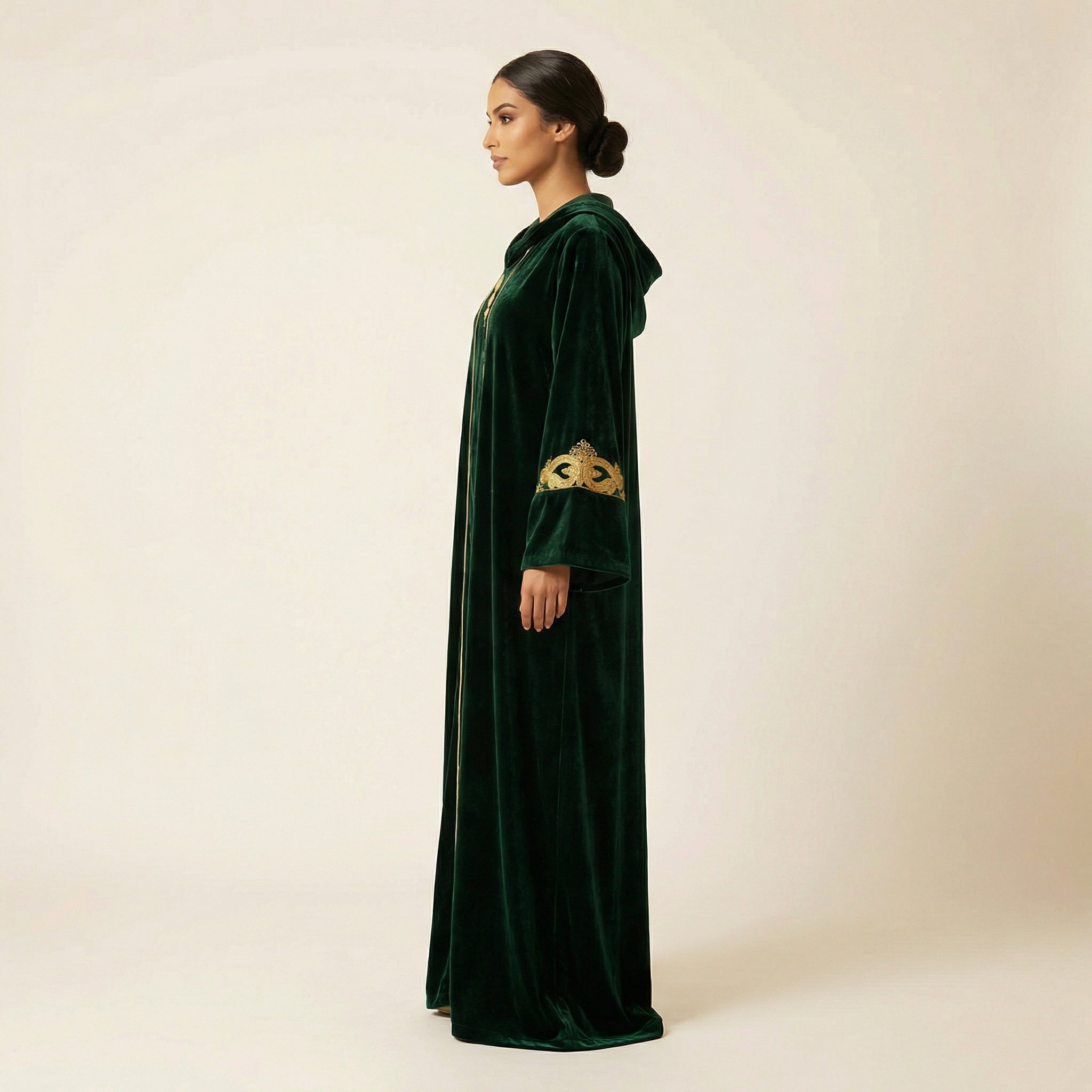 Amazigh Djellaba - Green Velvet Traditional Occasion Wear