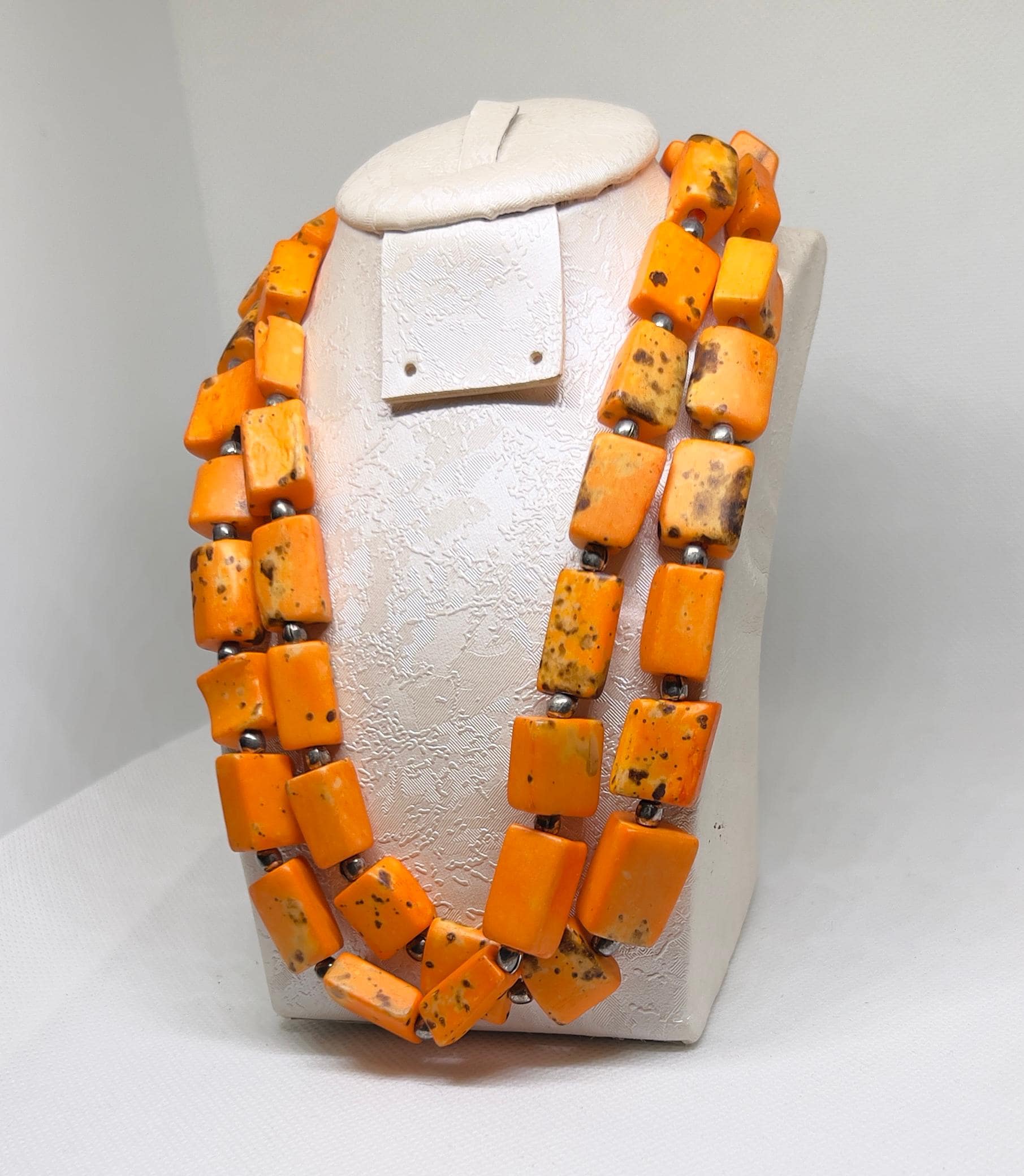 Handmade Berber Coral Necklace: Antique Mediterranean Tribal Jewelry