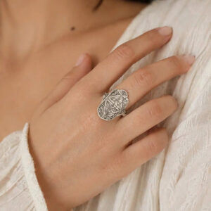 Berber Silver Atlas Ring – Amazigh Geometric Ring