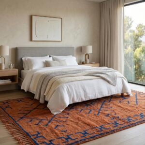 Berber Terracotta Beni ourain Rug