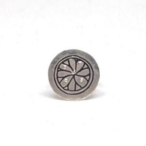 Antique Berber Silver Niello Flower Ring, Tribal Jewelry Size 9 US