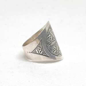 Berber Sterling Silver Ring: Handmade Engraved Tribal Jewelry, 925 Marijuana