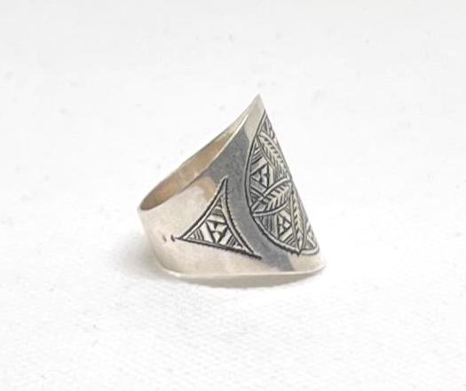 Berber Sterling Silver Ring: Handmade Engraved Tribal Jewelry, 925 Marijuana