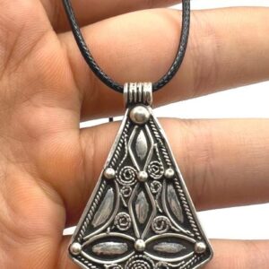 Berber Amulet Sterling Silver Pendant Necklace: Tuareg Cross