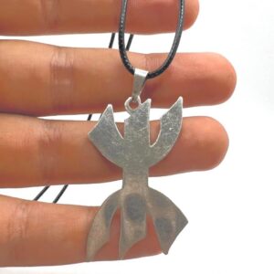 Vintage Engraved Handmade Amazigh Berber Sterling Silver Yaz Pendant: Kabyle Tuareg Free Man Necklace