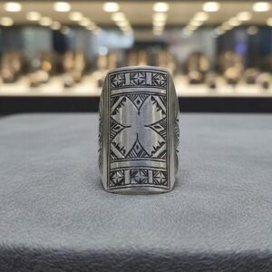 Berber Sterling Silver Ring: Handmade Engraved Tribal Jewelry, US Size 9