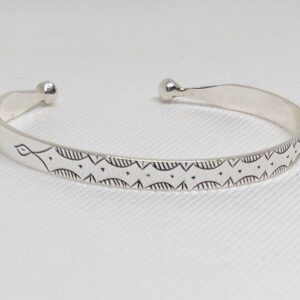 Handmade Berber Tribal Cuff: Adjustable Silver Bracelet