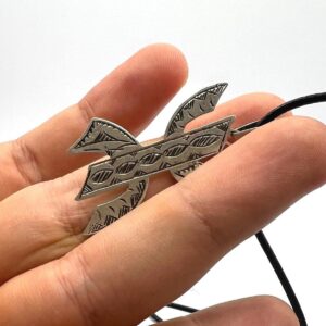 Vintage Engraved Handmade Amazigh Berber Sterling Silver Yaz Pendant: Kabyle Tuareg Free Man Necklace