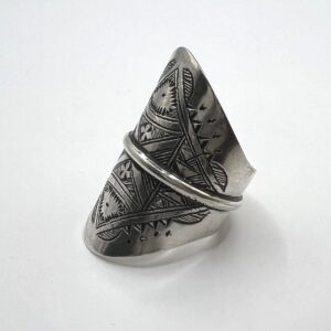 Tuareg Sterling Silver Ring: Berber Tribal Boho Ethnic Jewelry (Size 11)