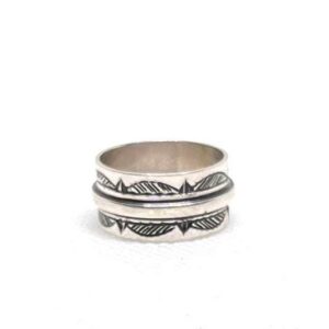 Handmade Sterling Silver Tuareg Band Ring: Engraved Berber Boho Ethnic Tribal Jewelry