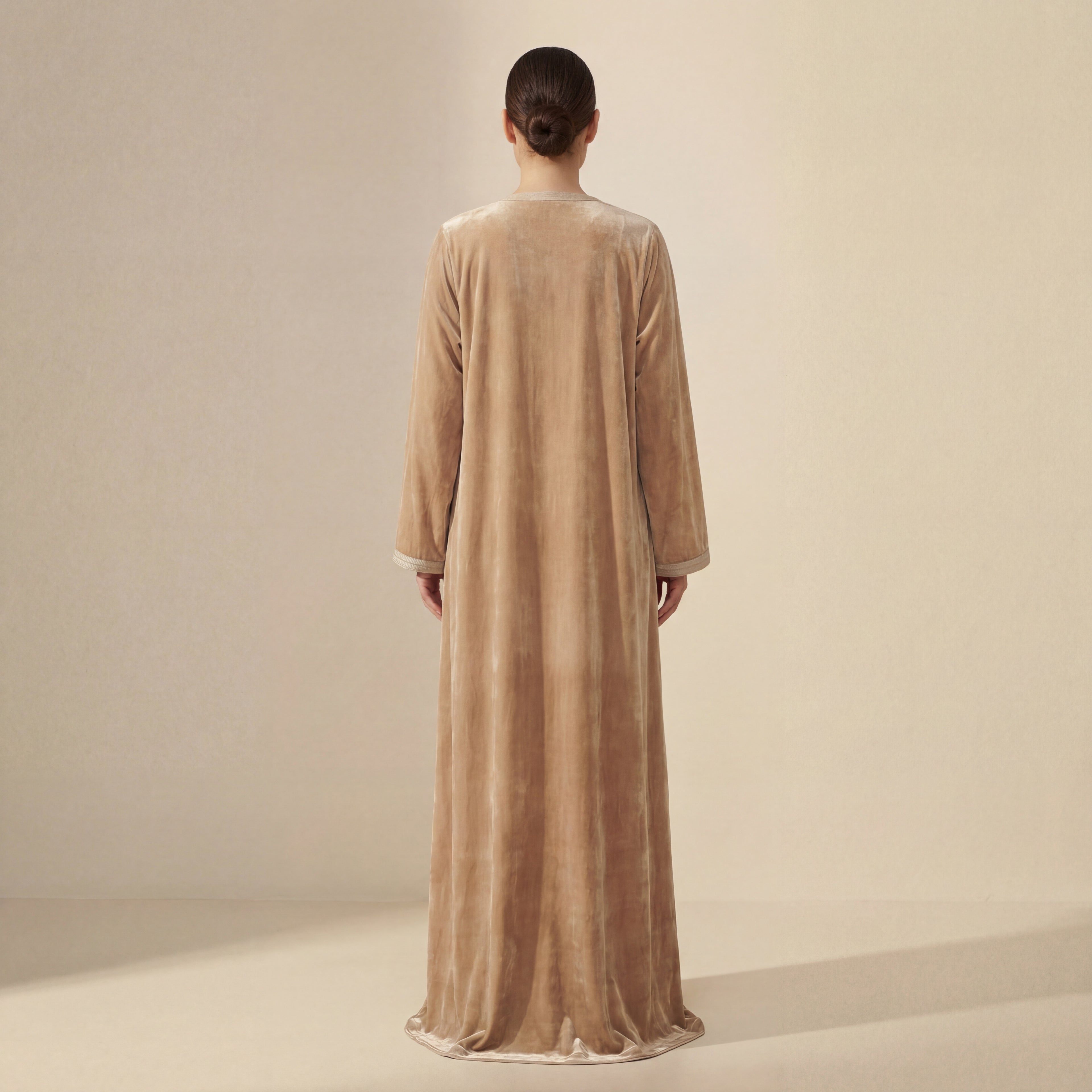 Sfifa Kaftan - Velvet Beige Occasion Wear