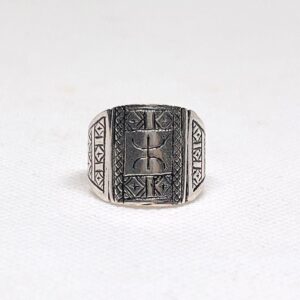 Berber Silver Ring: Handmade Sterling Silver Yaz Symbol - Boho Tribal Jewelry