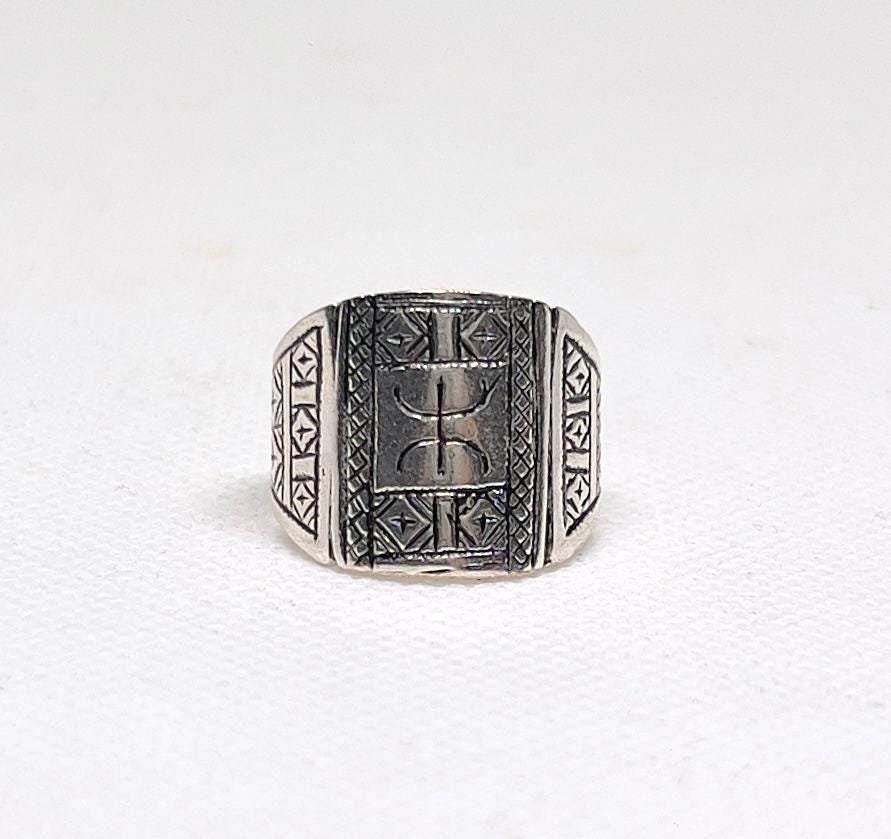 Berber Silver Ring: Handmade Sterling Silver Yaz Symbol - Boho Tribal Jewelry