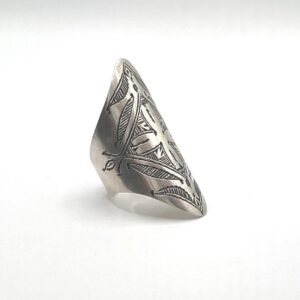 Handmade Sterling Silver Tuareg Ring: Vintage Berber Cross Tribal Jewelry (Size 56 FR / 7.5 US )