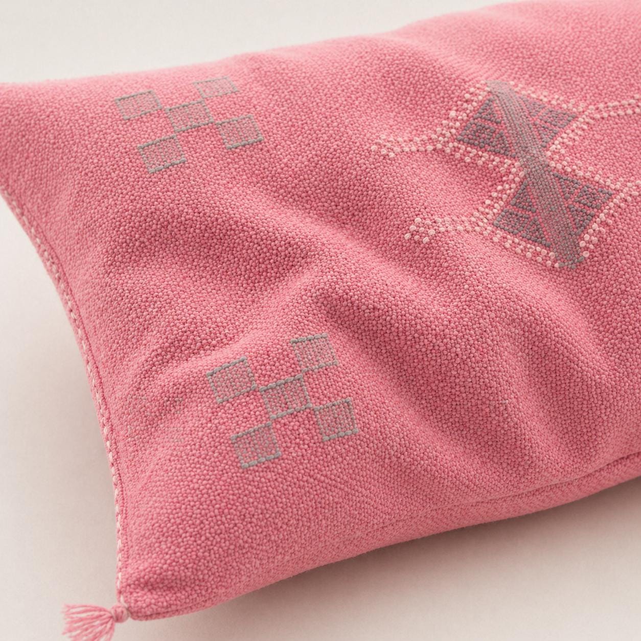 Amazigh Cactus Silk Cover 12x20 Handmade Lumbar Pillow