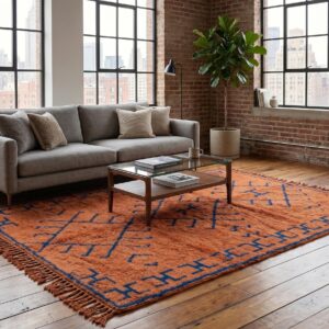 Berber Terracotta Beni ourain Rug