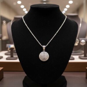 Berber Sterling Silver Tuareg Cross Fibula Necklace: Amazigh Jewelry
