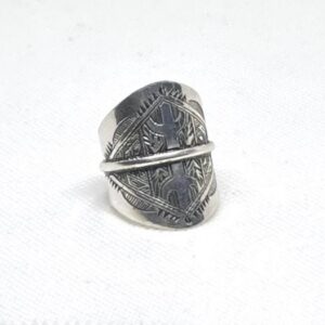 Handmade Sterling Silver Berber Amazigh Yaz Ring: Tribal Tuareg Jewelry, Size 56 EU