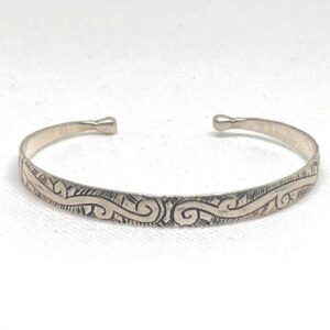 Handmade Tuareg Sterling Silver Bangle: Berber Tribal Jewelry