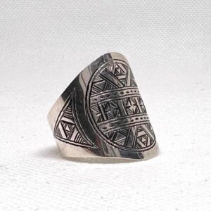 Handmade Berber Sterling Silver Ring: Tribal Ethnic Boho Jewelry Size 10 US