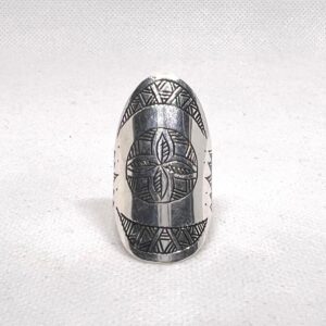 Handmade Berber Silver Ring: Tuareg Sterling African Long Engraved Tribal Ethnic Boho Jewelry