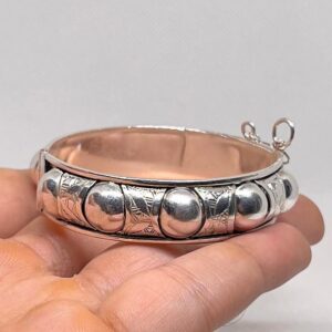Handmade Berber Cuff: Engraved Sterling Silver Bracelet