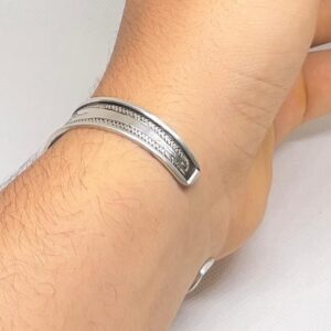 Mali Niger Tuareg Solid Silver Cuff Bracelet: Sterling Berber Bangle Ethnic Tribal Jewelry