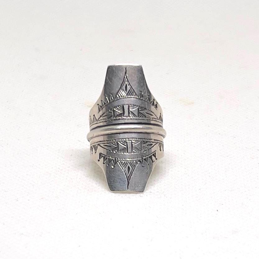 Niger Mali Handmade Touareg Sterling Silver Ring: Berber Tribal Boho, Size 10
