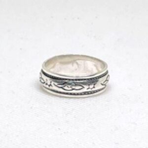 Vintage Handmade Berber Sterling Silver 925 Spinning, Spinner Silver Ring, Boho Meditation Band