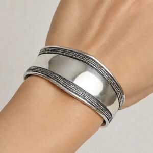 Sterling Silver Berber Cuff Bracelet: Boho Tribal Jewelry