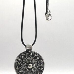 Berber Amulet Sterling Silver Pendant Necklace: Tuareg Cross Spiral Balls