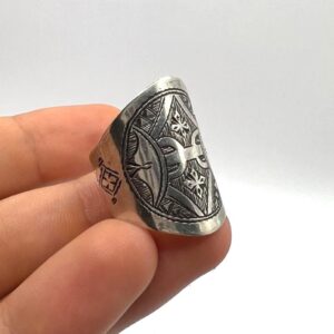 Sterling Silver Berber Amazigh Yaz Ring: Tribal Tuareg Boho Jewelry (Size 10 US)