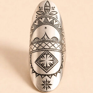 Amazigh Silver Ring – Tighri Geometric Shield Design