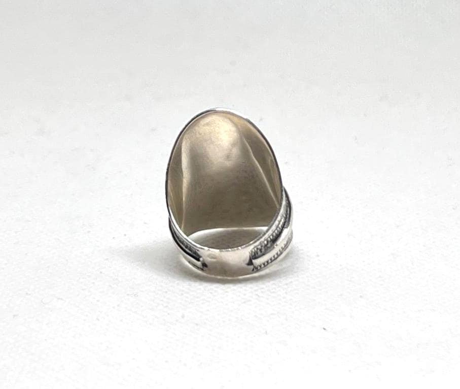 Berber Sterling Silver Ring: Engraved Tuareg Tribal Jewelry, Size 9