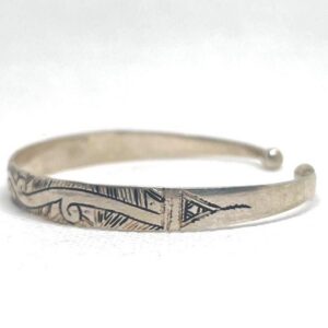 Handmade Tuareg Sterling Silver Bangle: Berber Tribal Jewelry