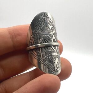 Tuareg Sterling Silver Amazigh Ring: Berber Tribal Boho Ethnic Jewelry (Size 65 FR / 11 US)