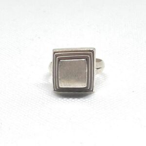 Handmade Tuareg Sterling Silver Ring: Vintage Ebony Inlay, Size 9 / 59 / 60 EU