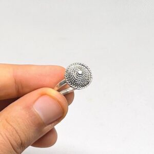 Handmade Berber Tribal Ring: Plated Silver Boho Jewelry