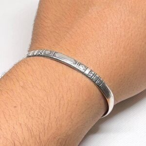 Niger Mali Tuareg Berber Cuff Bracelet: Sterling Silver Tribal Bangle