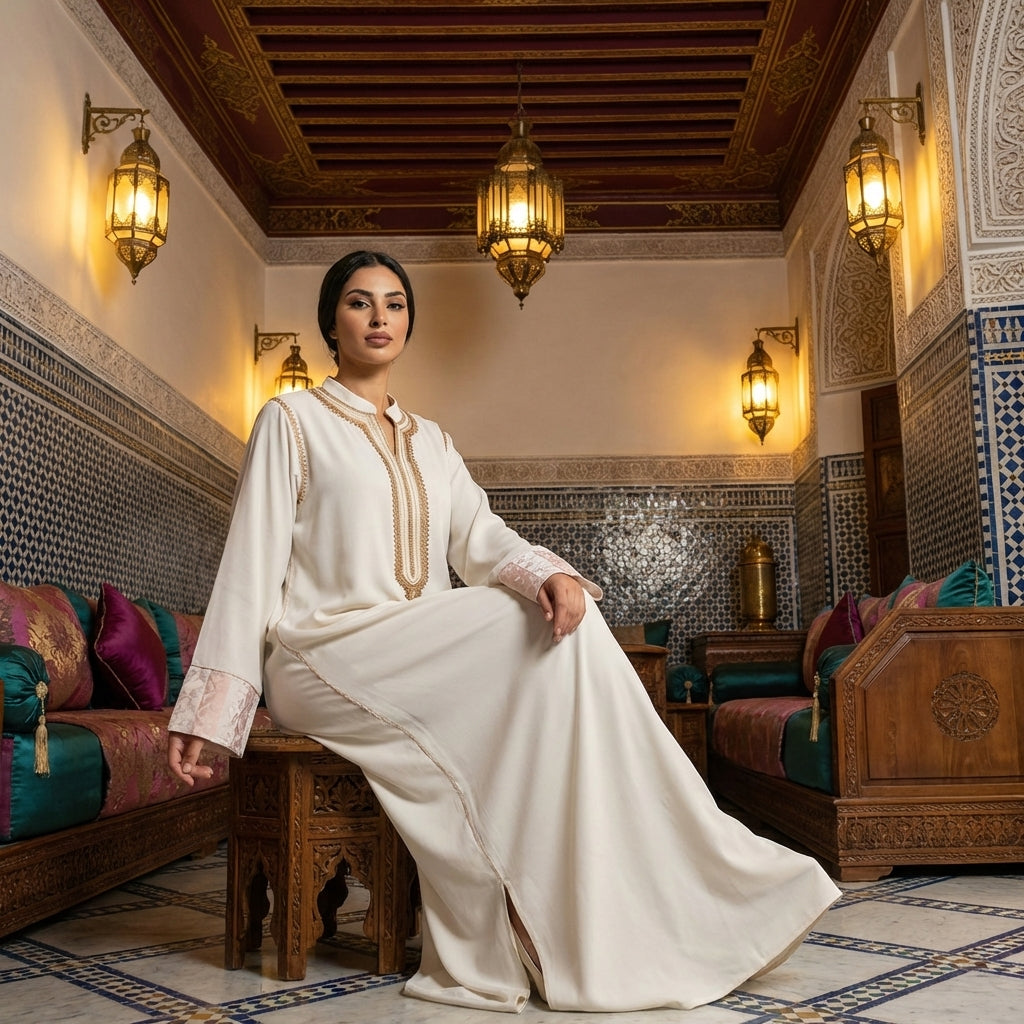 Crepe Dress - Moroccan Cultural Occasion Wear