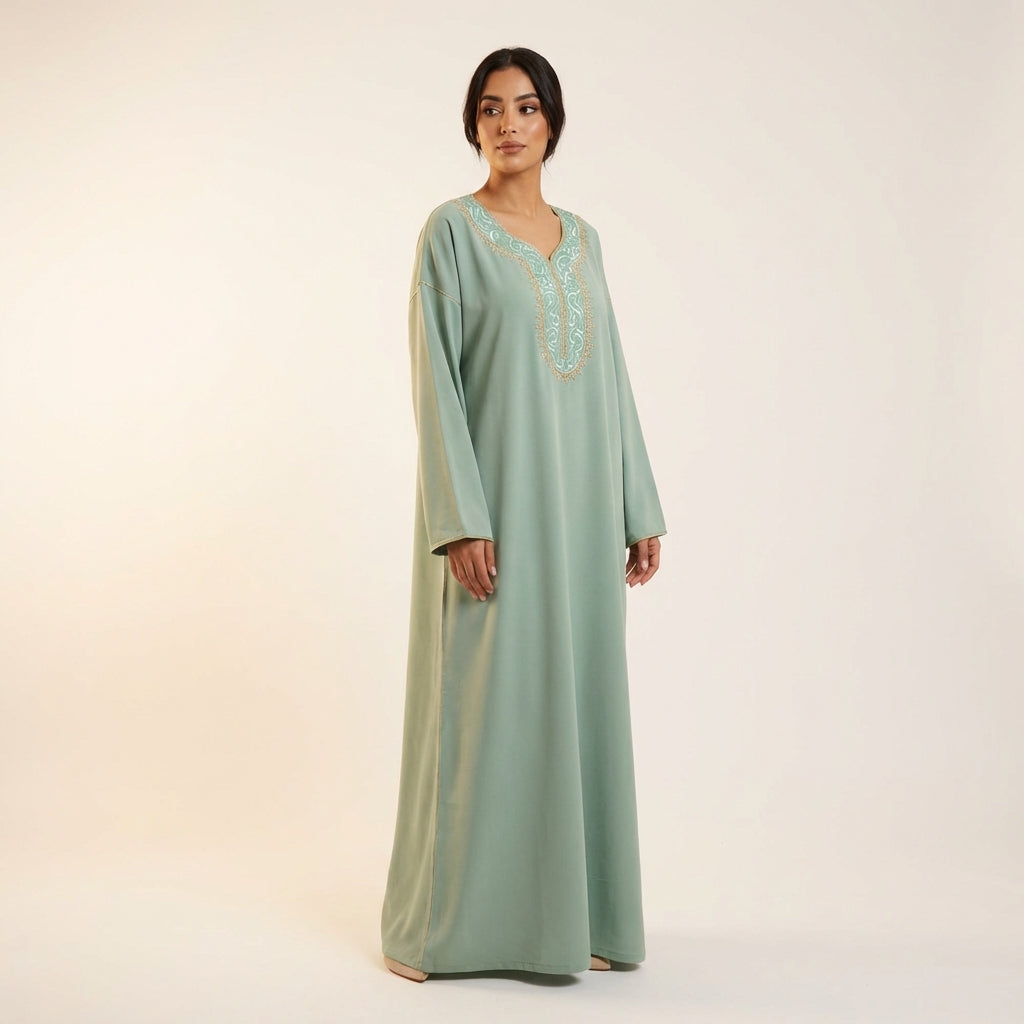 Gandoura Dress - Turquoise Cultural Occasion Wear