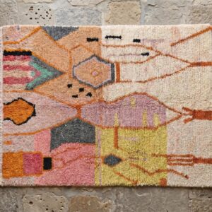 Berber Boujaad Rug Peach Pink Abstract