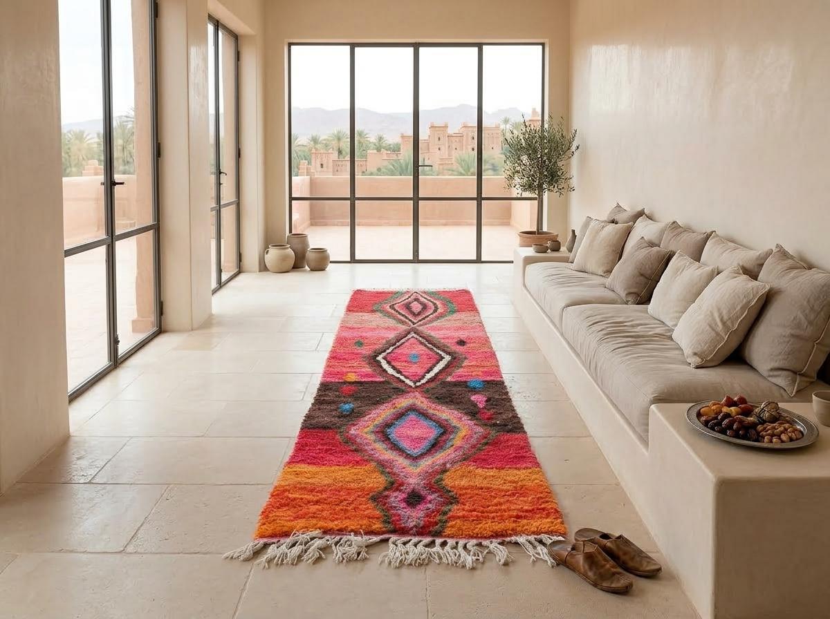 Berber Handwoven Pink Rug