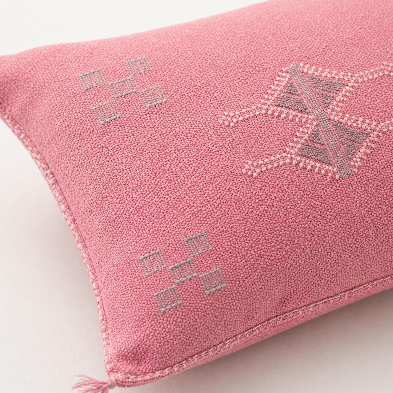 Amazigh Cactus Silk Cover 12x20 Handmade Lumbar Pillow