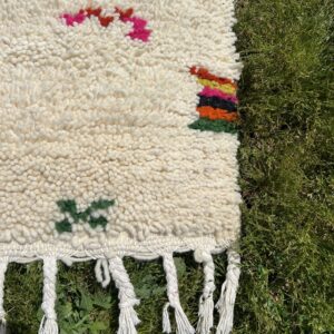 Azilal Rug - Ivory Pixel Art Wool Rug - Handmade Symbol Rug - Fun Boho Area Rug - Colorful Berber Carpet - Multiple Sizes