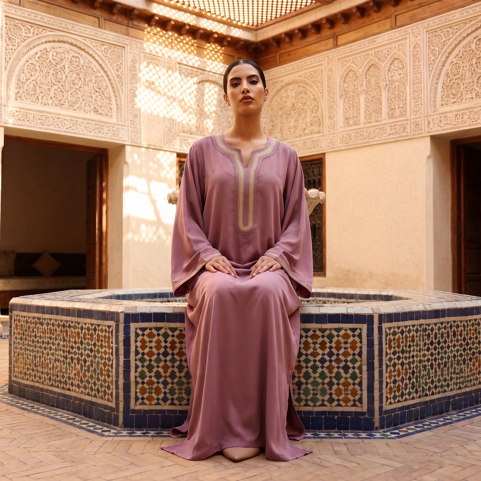 rose Dress - Moroccan Cultural Occasion Wear