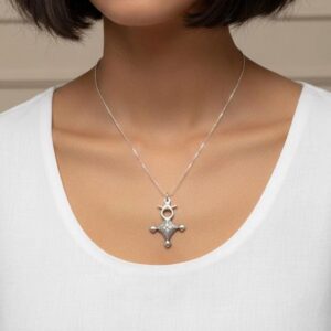 Tuareg Cross Pendant: Sterling Silver African Croix du Sud Necklace