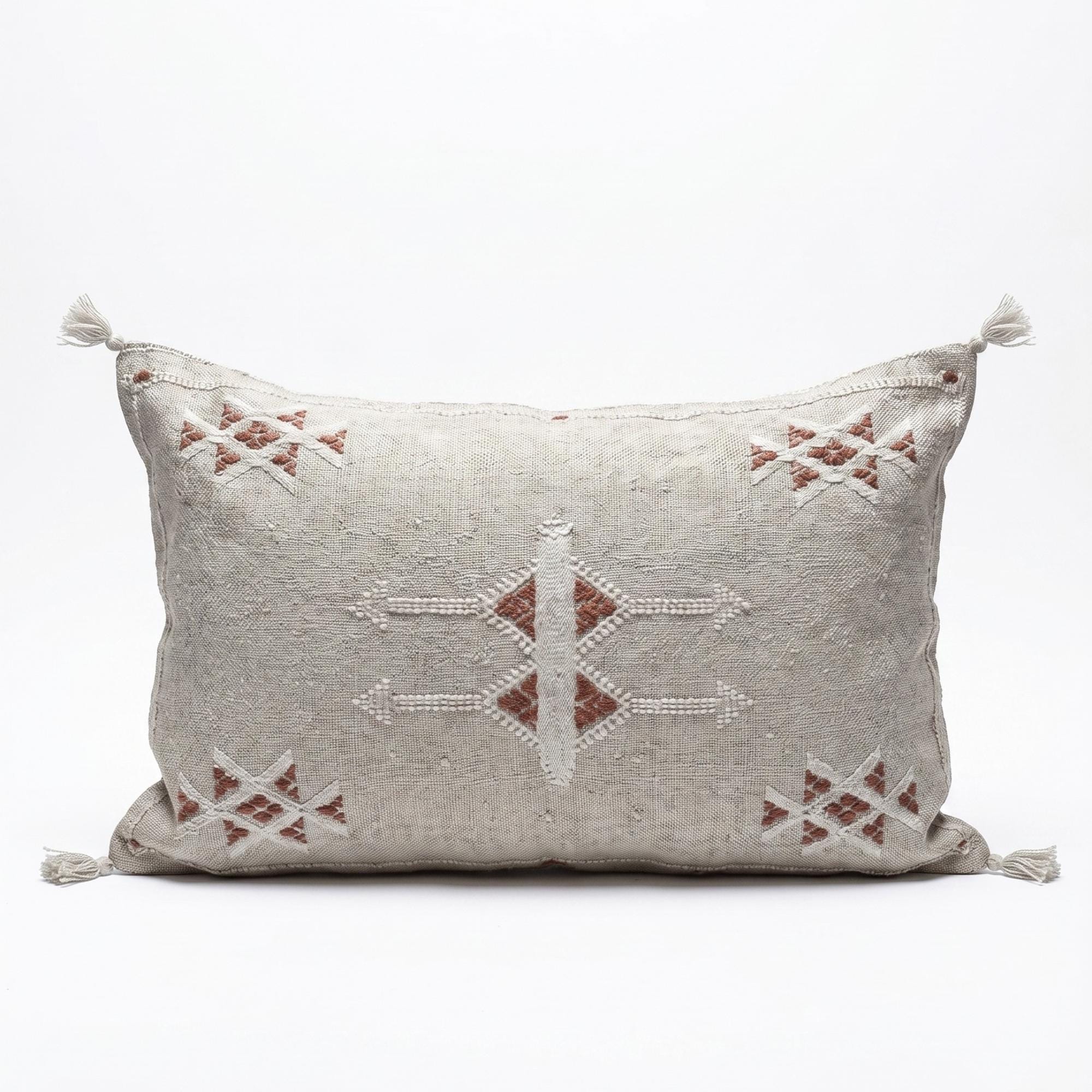 Amazigh Cactus Silk Cover 12x20 Handmade Lumbar Pillow
