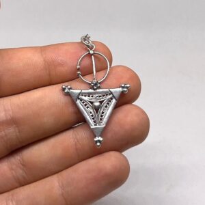 Berber Sterling Silver Fibula Necklace: Amazigh Jewelry