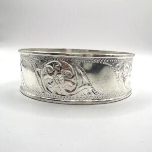 Cuff Silver Bracelet Handmade Berber Tribal Bangle Ethnic African Tuareg Engraved Simple Sterling
